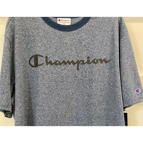 "Champion Men's Heritage Heather Blue Short Sleeve T-Shirt 162, Men's" - Picture 1 of 6